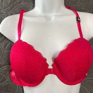 NWT VS 38B racerback Demi bra with front closure HOT PINK 💗